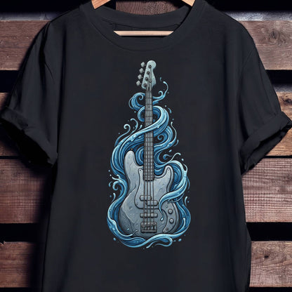 Flowing Water Bass Guitar Tee - Unisex Standard T-Shirt