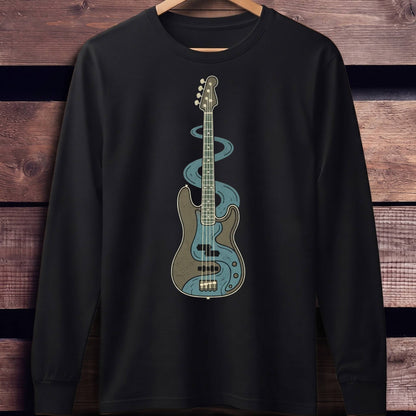 Fluid Wave Bass Guitar Tee - Unisex Standard Long Sleeve