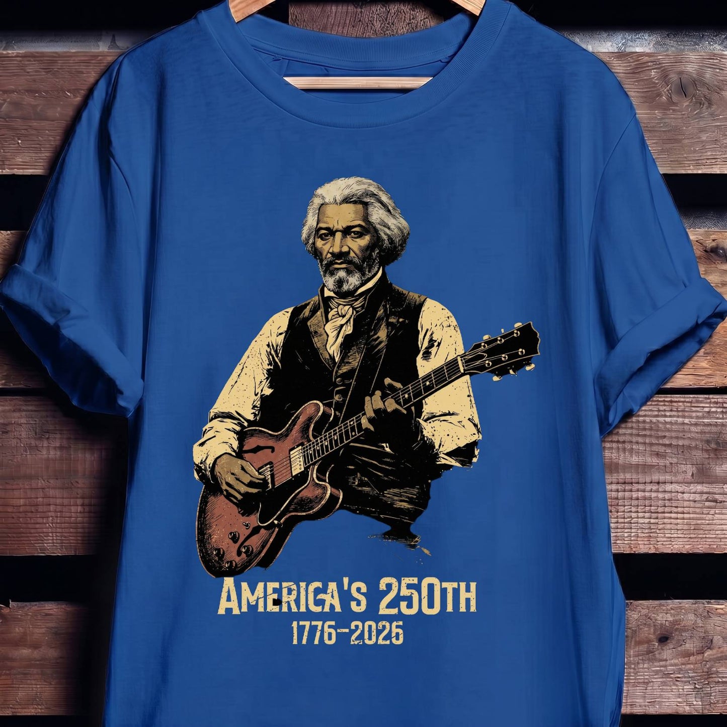 Frederick Douglass Playing Guitar America 250 - The Music Frontiers