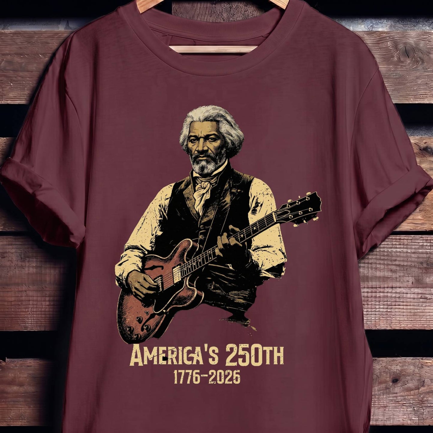 Frederick Douglass Playing Guitar America 250 - The Music Frontiers
