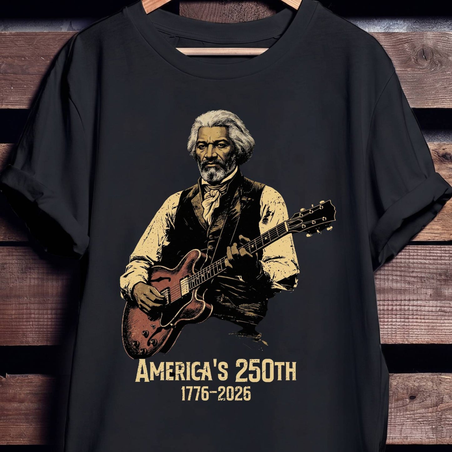 Frederick Douglass Playing Guitar America 250 - The Music Frontiers