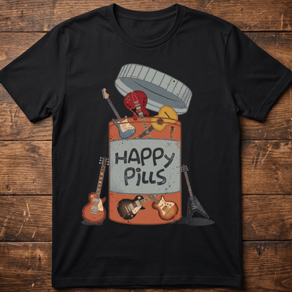 Funny Guitarist Happy Pills Musical Tee - The Music Frontiers