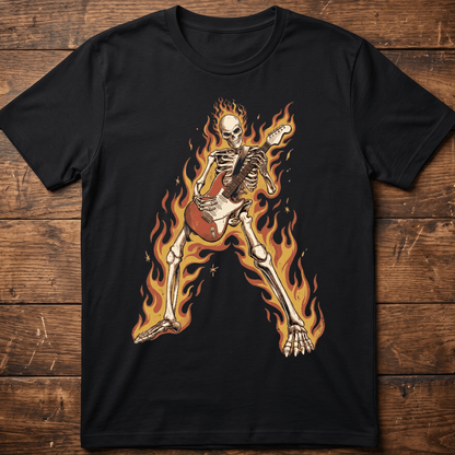Funny Rock Skeleton Guitar T-shirt - Retro Music Lover Gift Tee - The Music Frontiers