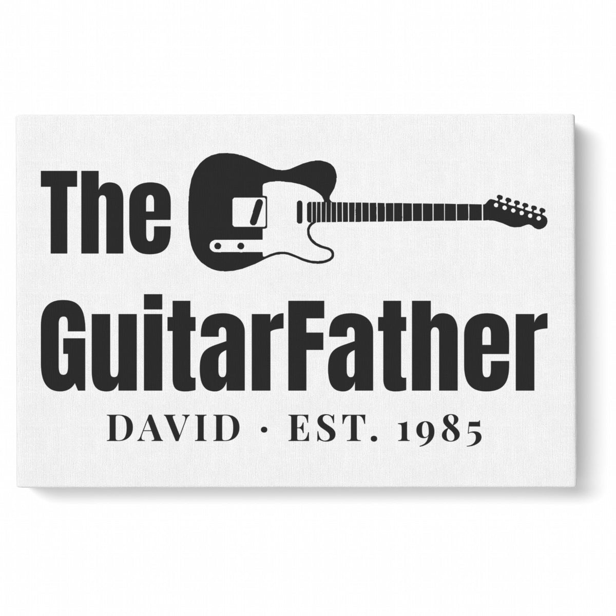 The GuitarFather Personalized Shirt – Pick His Instrument - matching landscape canvas 12x8