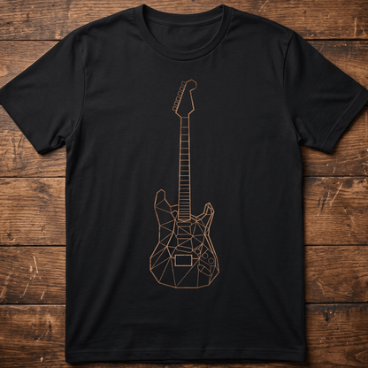 Geometric Low Poly Electric Guitar Outline T-Shirt - The Music Frontiers
