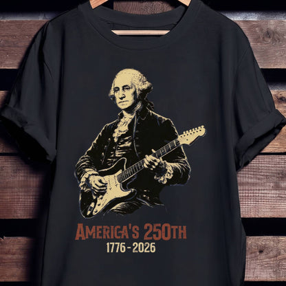 George Washington Playing Fender Stratocaster Guitar America 250th - The Music Frontiers