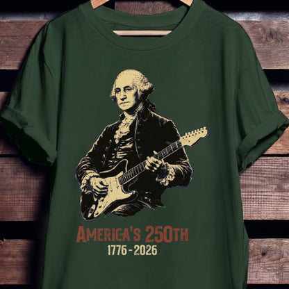 George Washington Playing Fender Stratocaster Guitar America 250th - The Music Frontiers