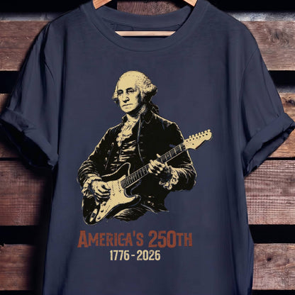 George Washington Playing Fender Stratocaster Guitar America 250th - The Music Frontiers