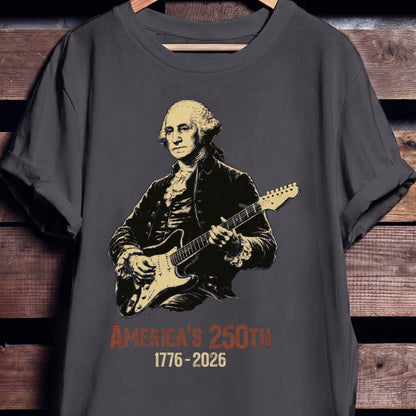 George Washington Playing Fender Stratocaster Guitar America 250th - The Music Frontiers