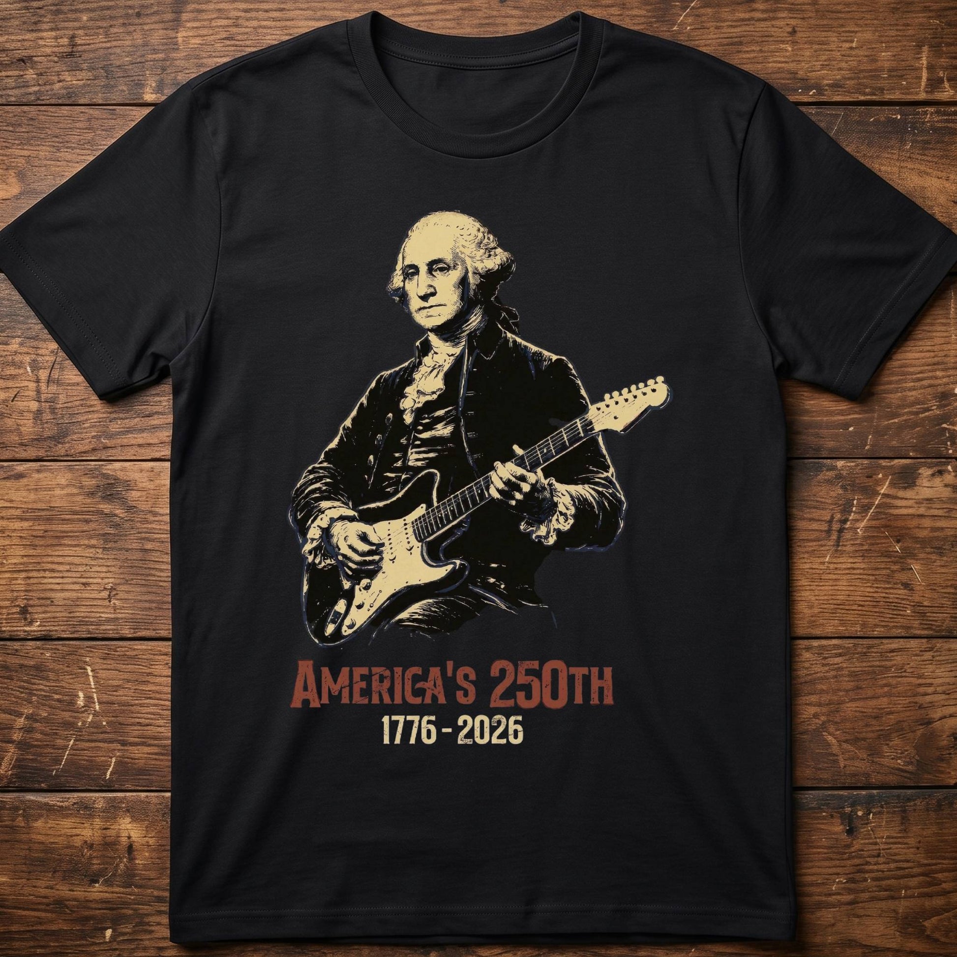 George Washington Playing Fender Stratocaster Guitar America 250th - The Music Frontiers