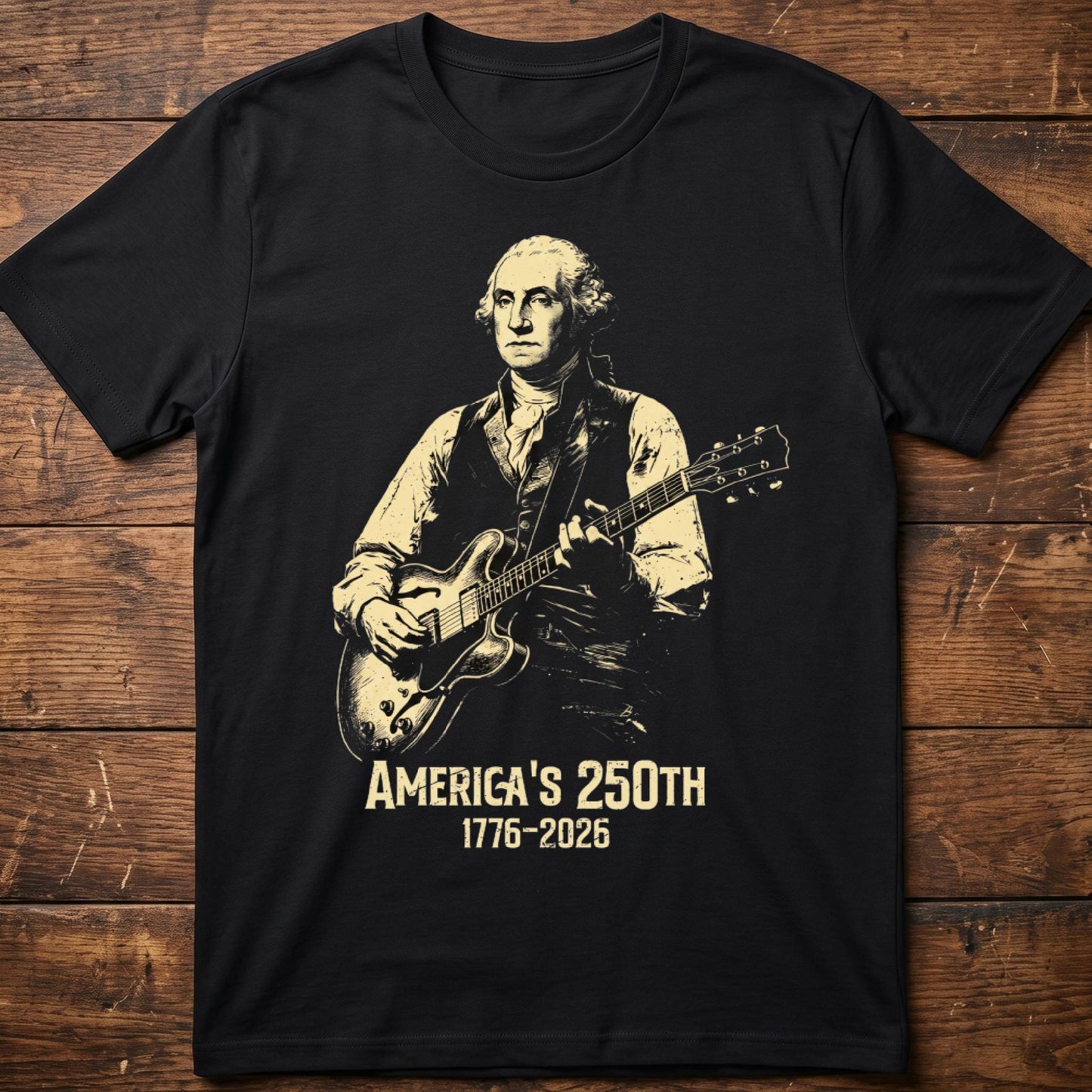 George Washington playing Guitar America 250 - The Music Frontiers