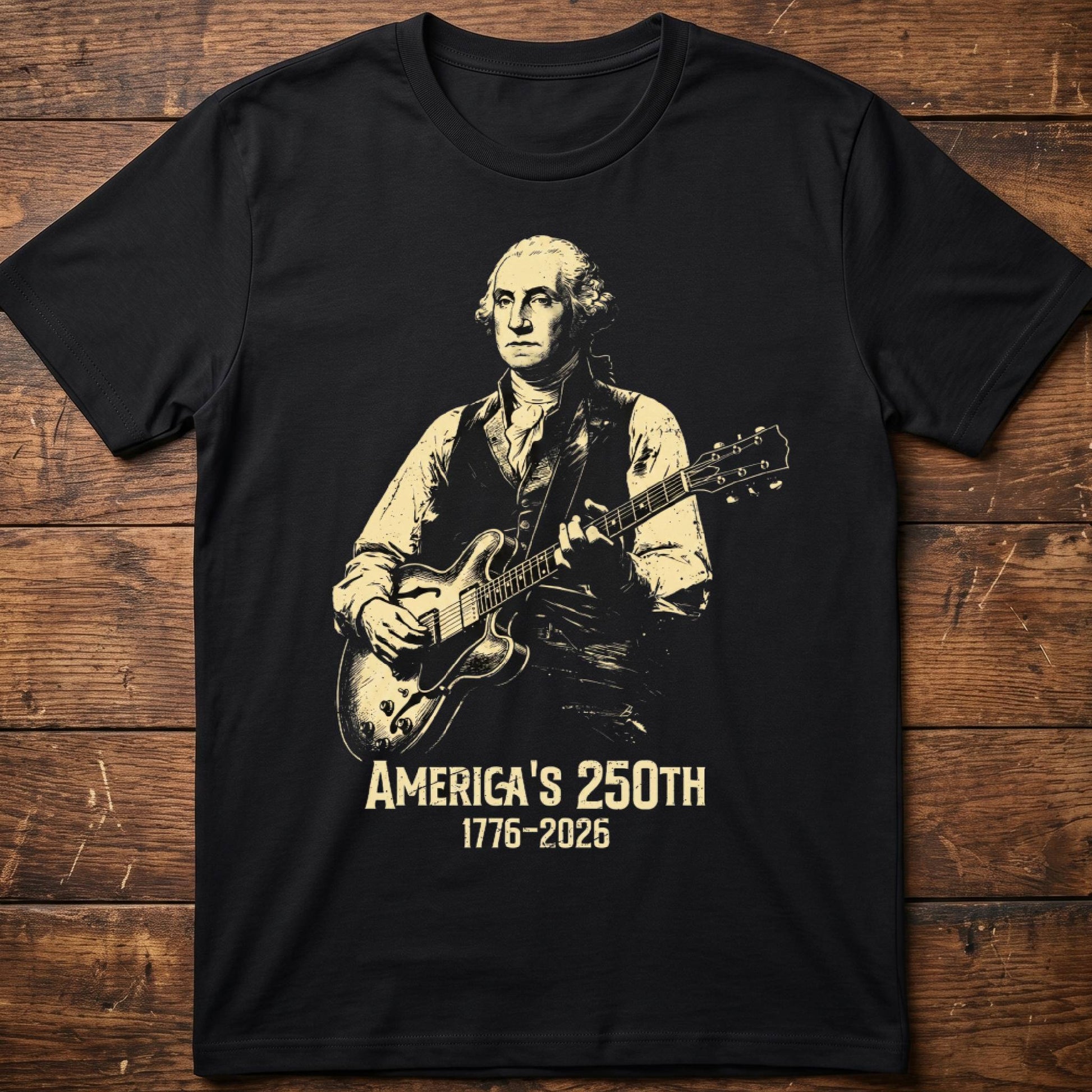 George Washington playing Guitar America 250 - The Music Frontiers