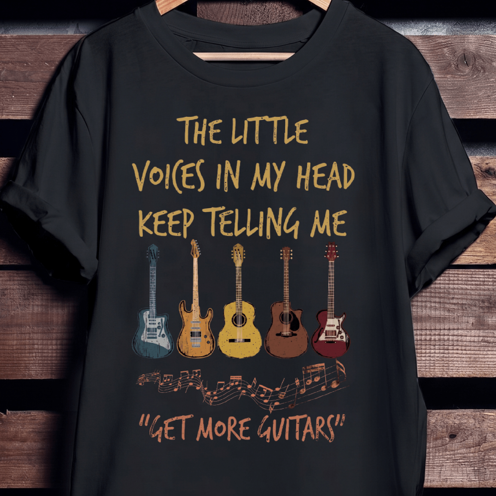 Get More Guitars Voices In My Head T-shirt - Funny Musician Tee - The Music Frontiers