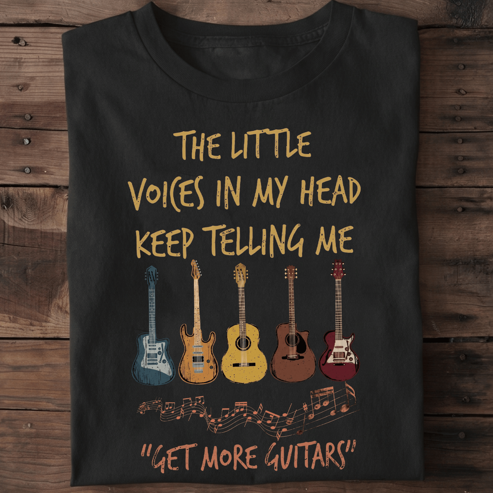 Get More Guitars Voices In My Head T-shirt - Funny Musician Tee - The Music Frontiers