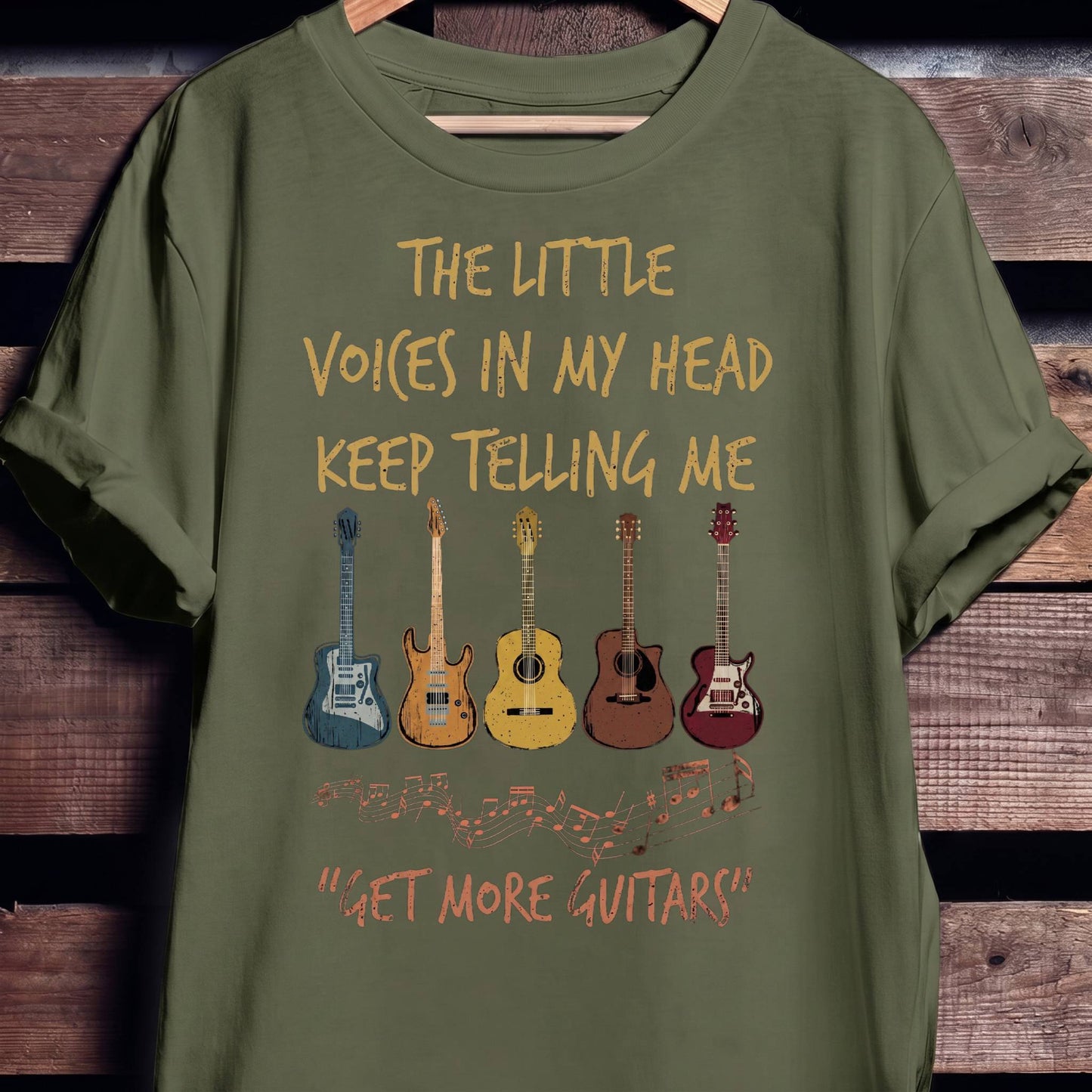 Get More Guitars Voices In My Head T-shirt - Funny Musician Tee - The Music Frontiers