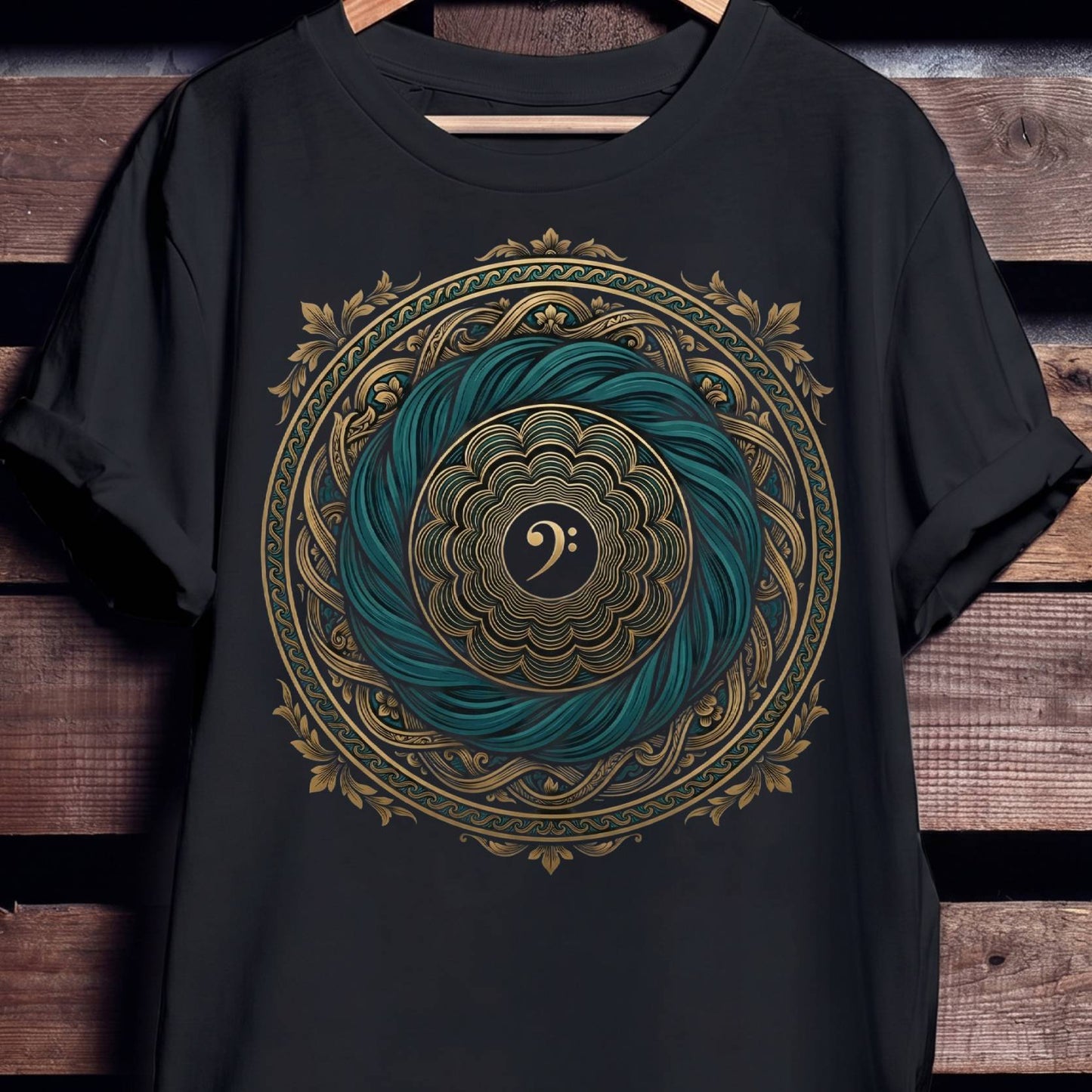 Golden Bass Mandala Graphic Tee