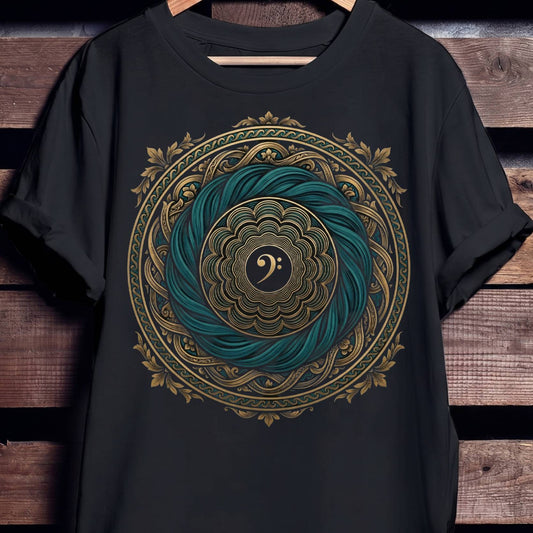 Golden Bass Mandala Graphic Tee
