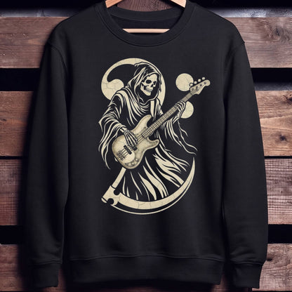 Grim Reaper Bass Guitar Tee - Unisex Standard Crew Neck Sweatshirt