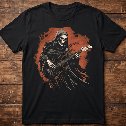 Grim Reaper Playing Electric Guitar T-Shirt - The Music Frontiers