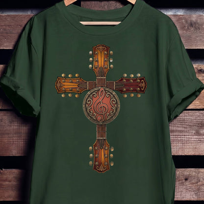 Guitar Cross Treble Clef Tee