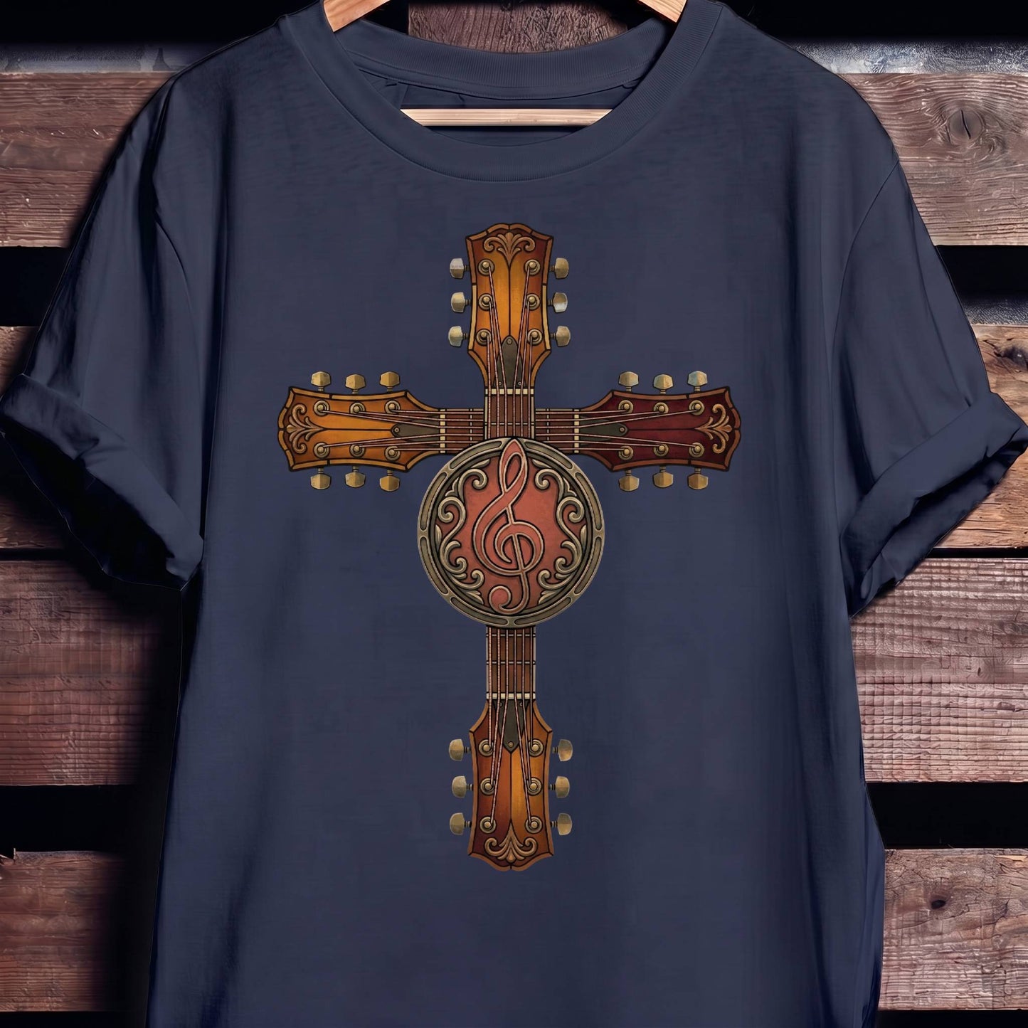 Guitar Cross Treble Clef Tee
