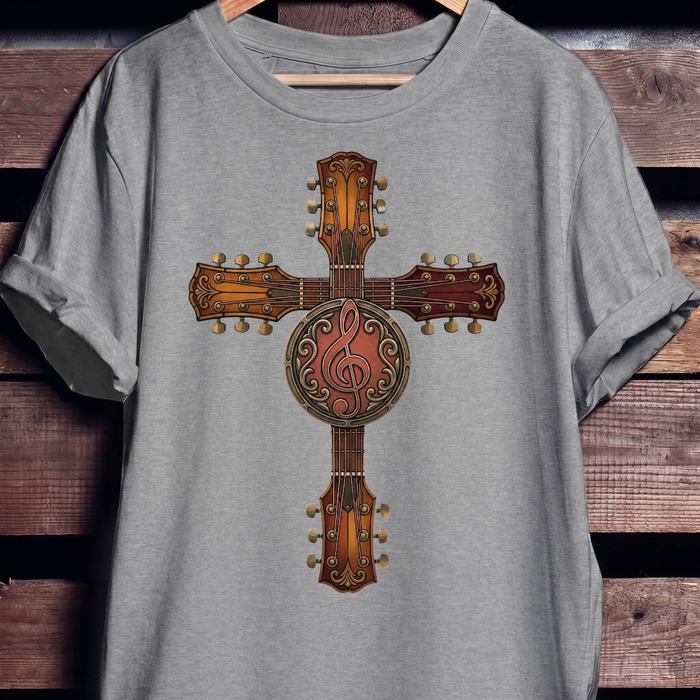 Guitar Cross Treble Clef Tee
