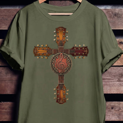 Guitar Cross Treble Clef Tee