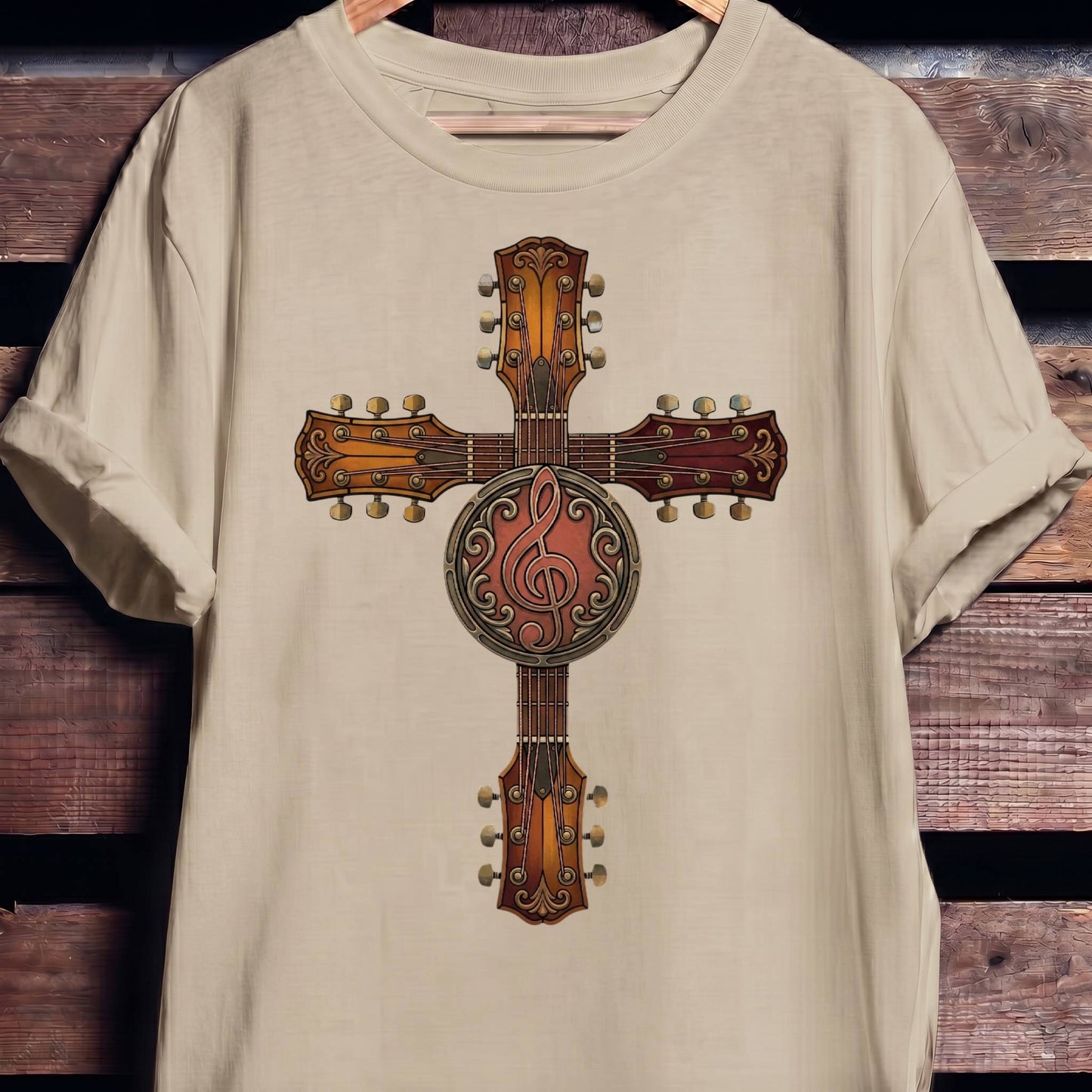 Guitar Cross Treble Clef Tee