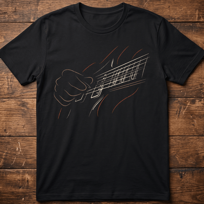 Minimalist Guitar Hands Line Tee - The Music Frontiers