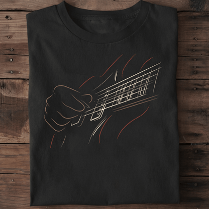 Minimalist Guitar Hands Line Tee - The Music Frontiers