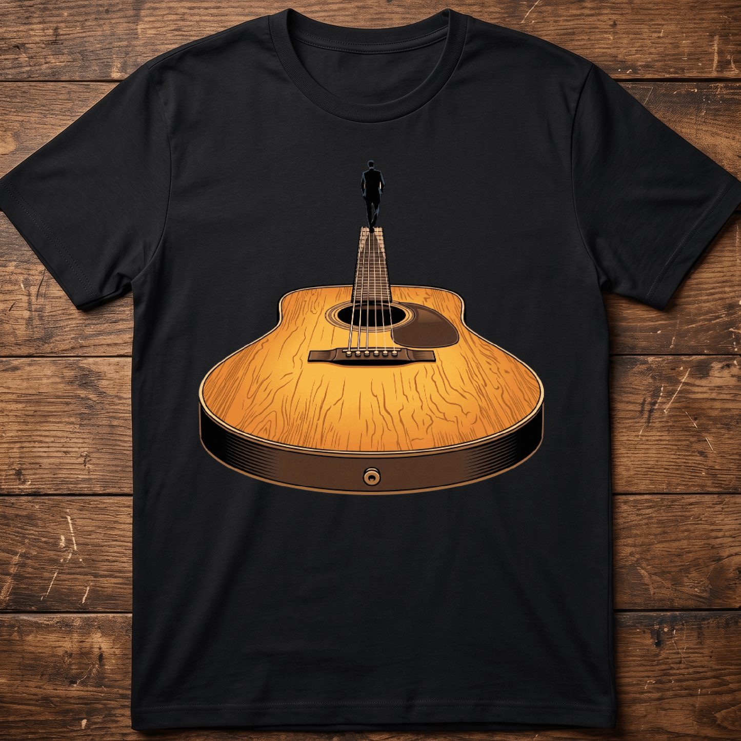 Guitar Headstock Man Illusion Tee - The Music Frontiers