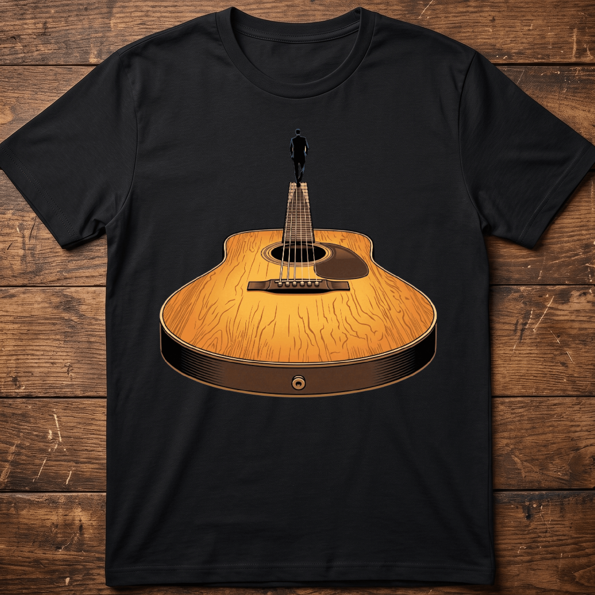 Guitar Headstock Man Illusion Tee - The Music Frontiers