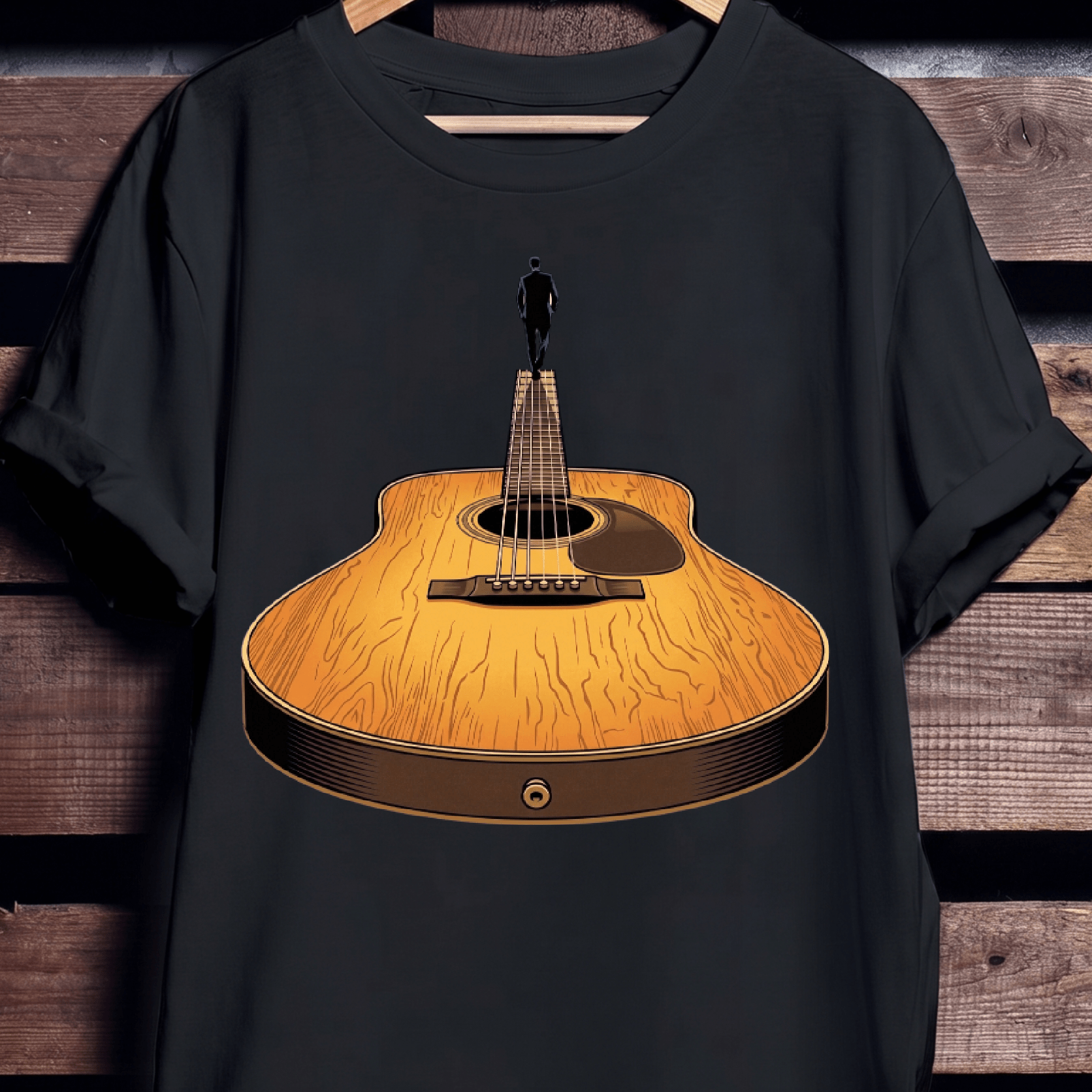 Guitar Headstock Man Illusion Tee - The Music Frontiers