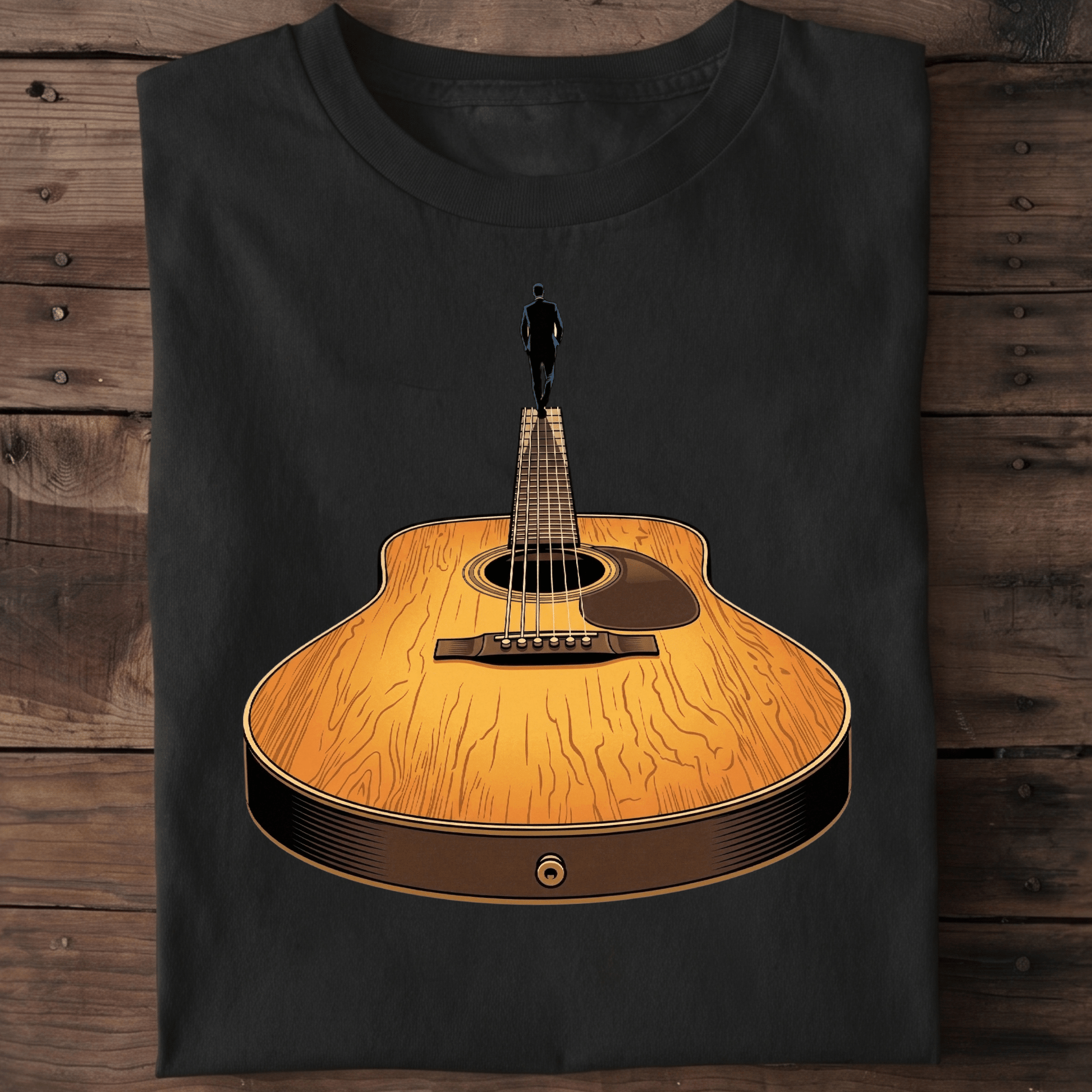 Guitar Headstock Man Illusion Tee - The Music Frontiers