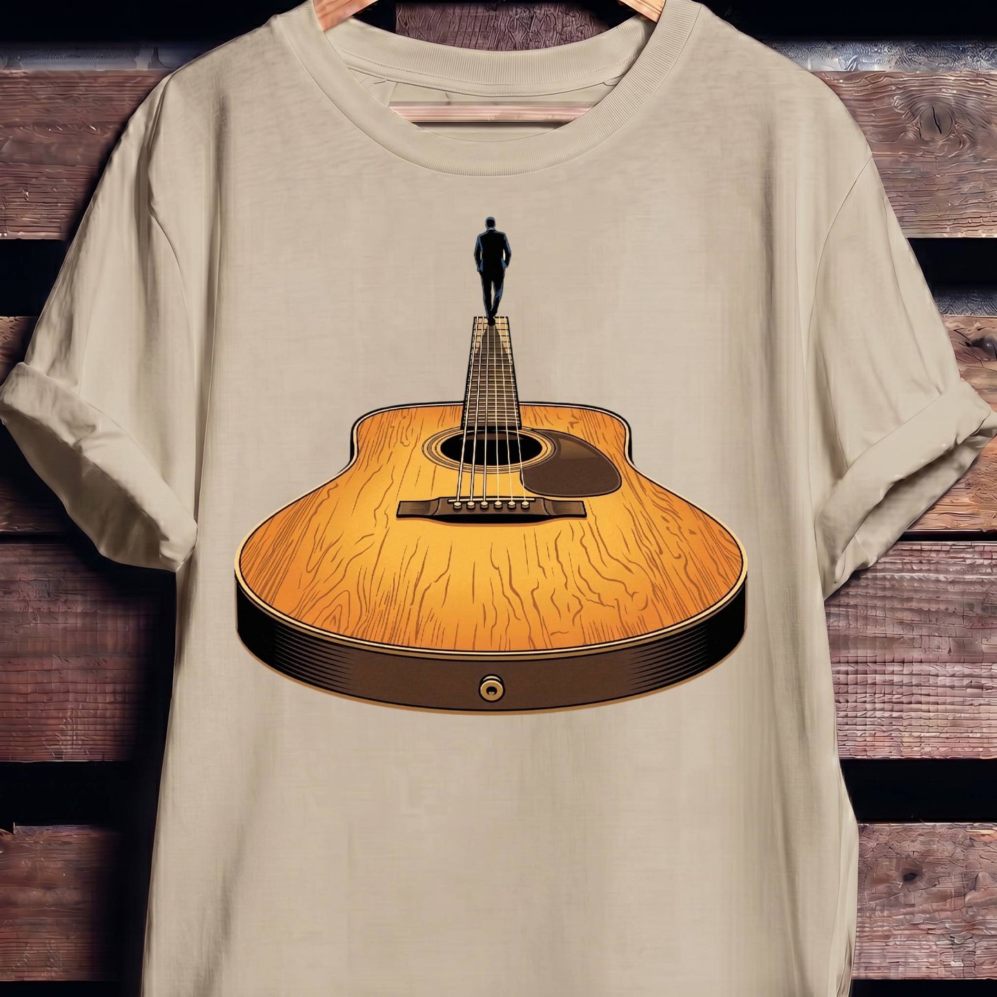 Guitar Headstock Man Illusion Tee - The Music Frontiers