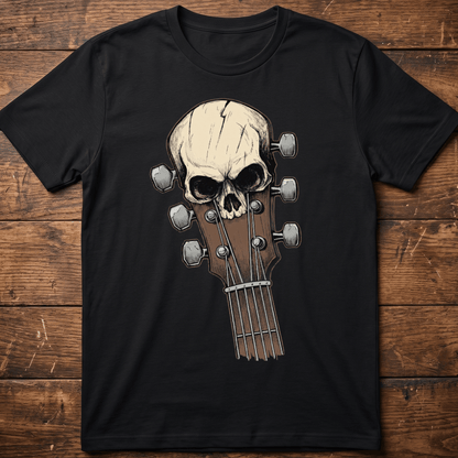 Guitar Headstock Skull Grunge Tee - The Music Frontiers