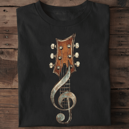 Guitar Headstock Treble Clef T‑Shirt — Musician Guitarist Tee - The Music Frontiers