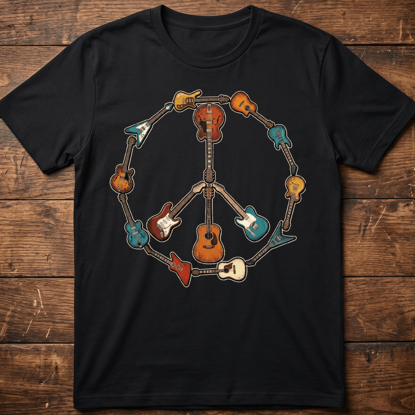Guitar Peace Sign T-Shirt - The Music Frontiers