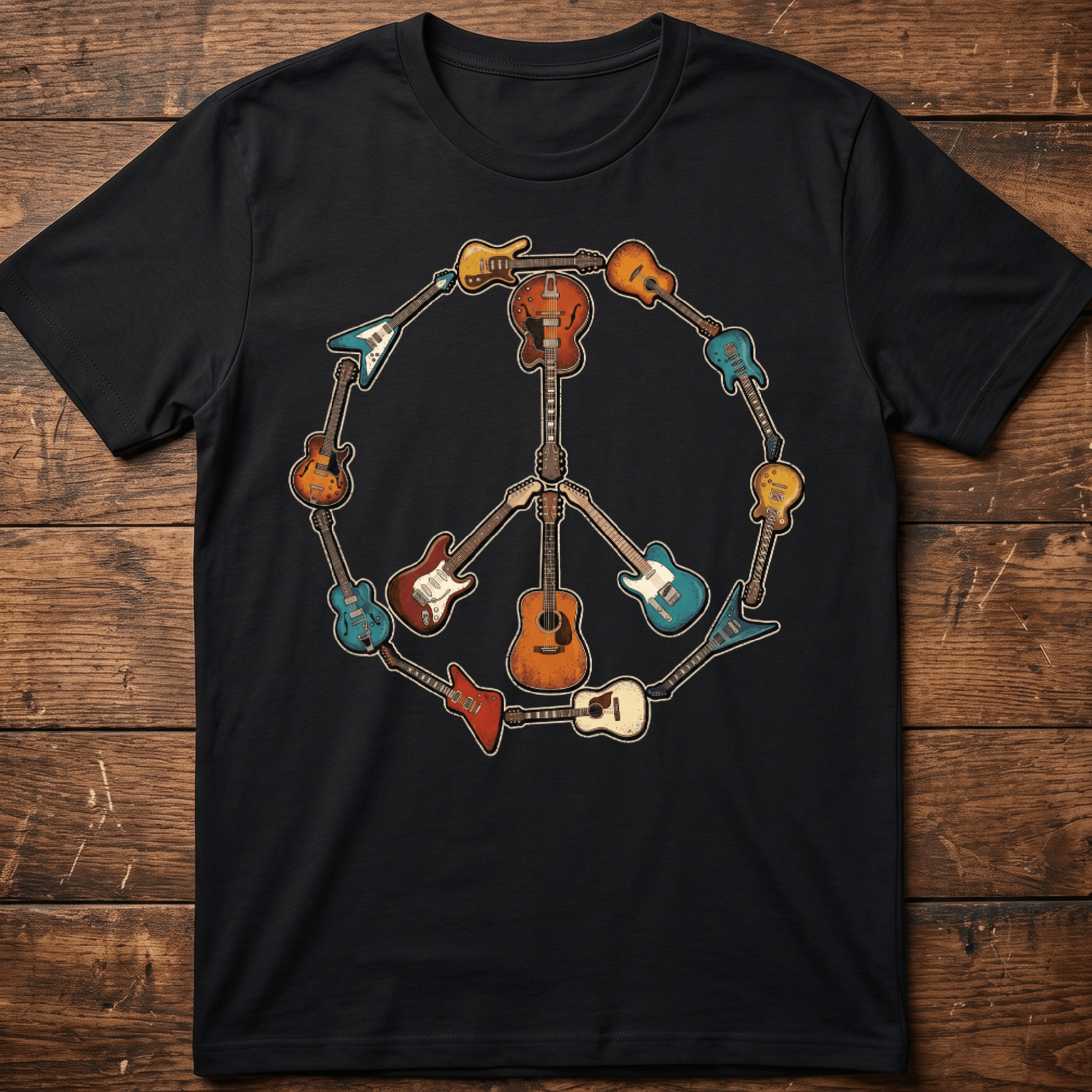 Guitar Peace Sign T-Shirt - The Music Frontiers
