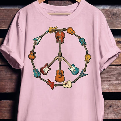 Guitar Peace Sign T-Shirt - The Music Frontiers