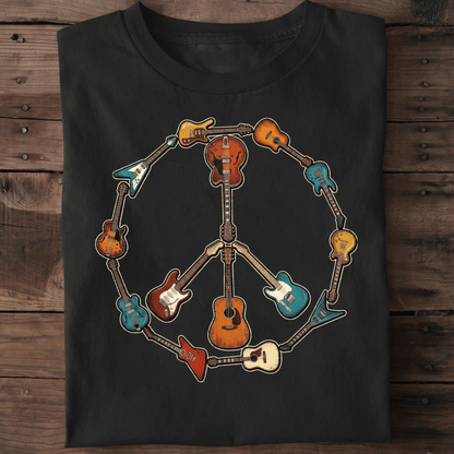 Guitar Peace Sign T-Shirt - The Music Frontiers