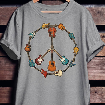Guitar Peace Sign T-Shirt - The Music Frontiers