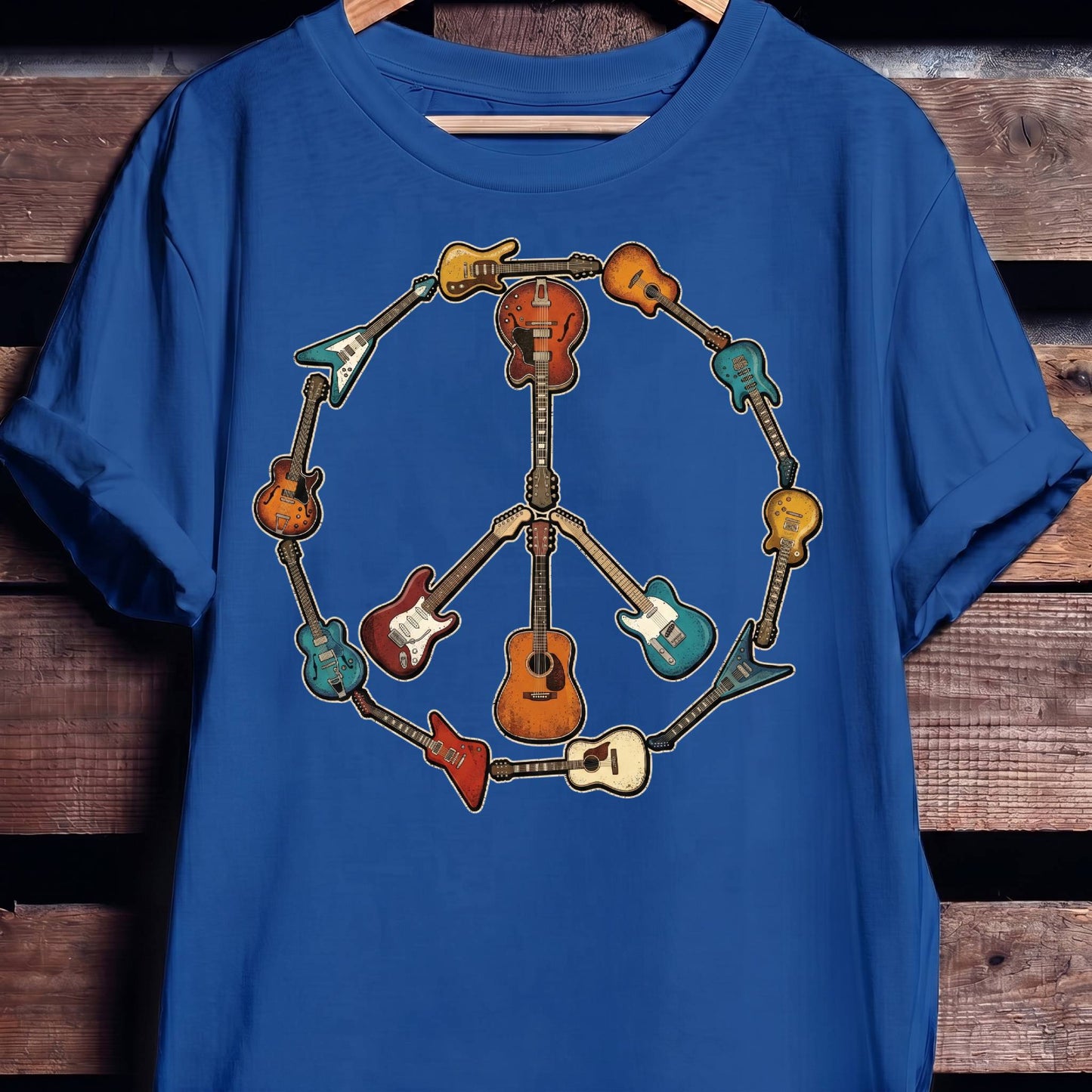 Guitar Peace Sign T-Shirt - The Music Frontiers