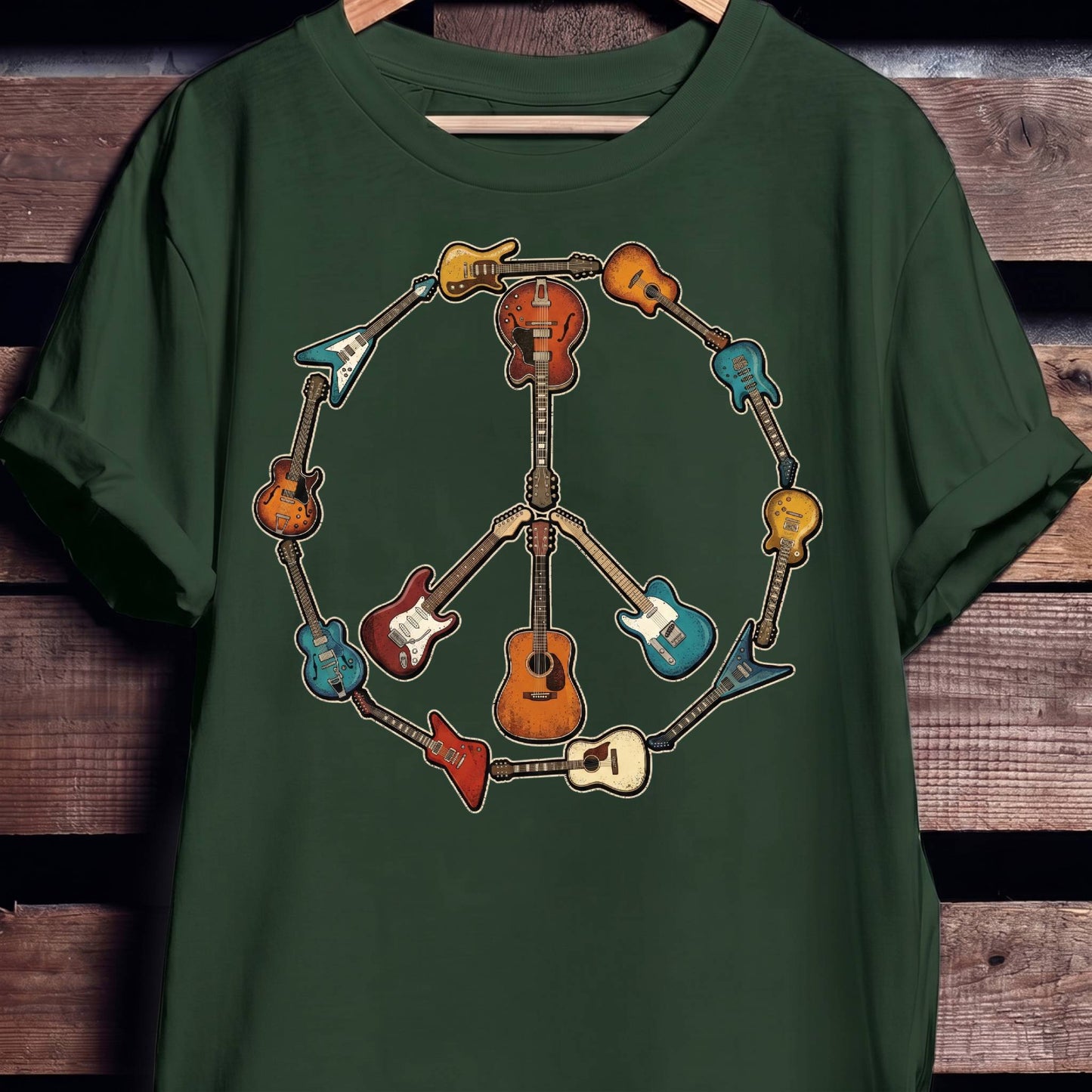 Guitar Peace Sign T-Shirt - The Music Frontiers