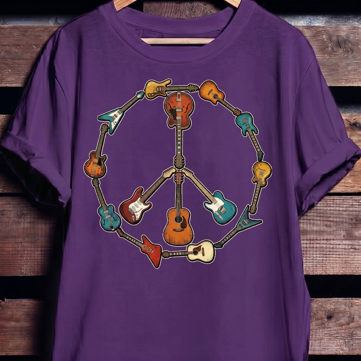 Guitar Peace Sign T-Shirt - The Music Frontiers