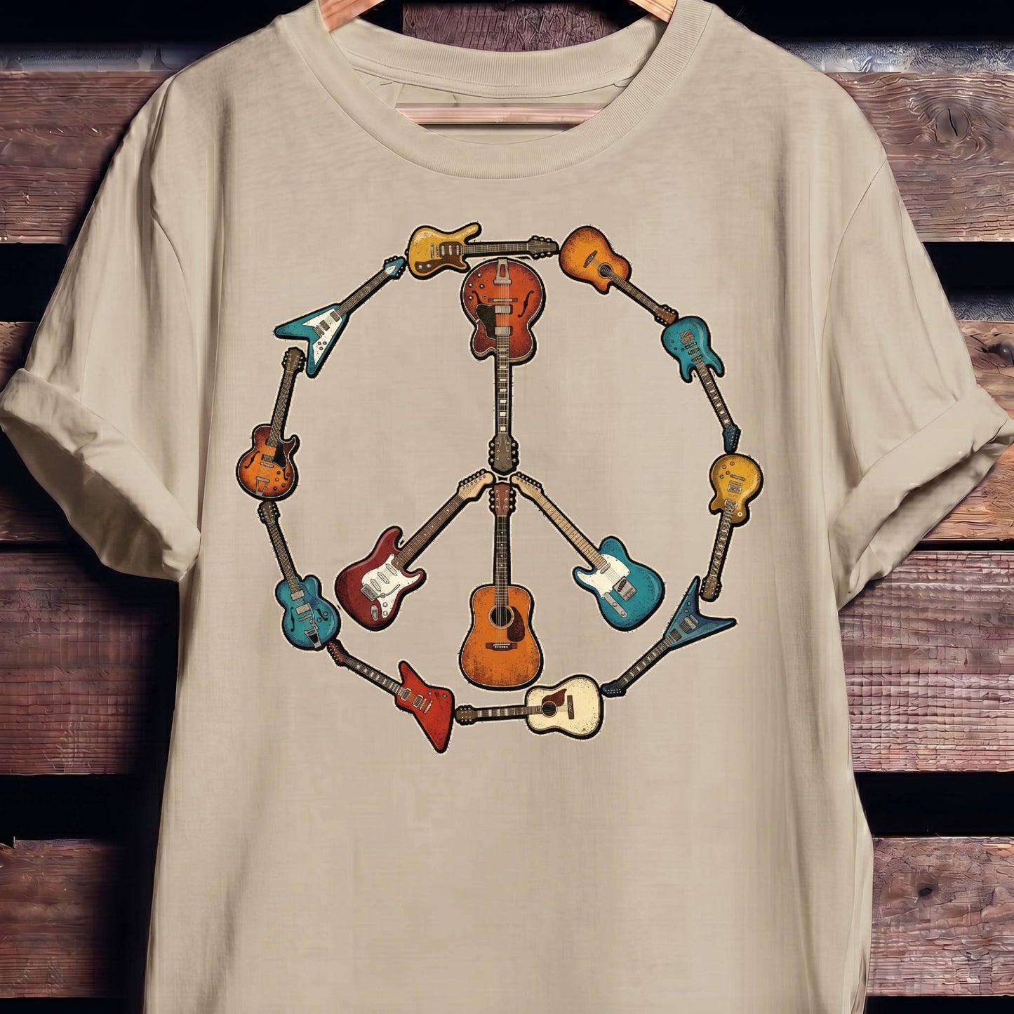 Guitar Peace Sign T-Shirt - The Music Frontiers