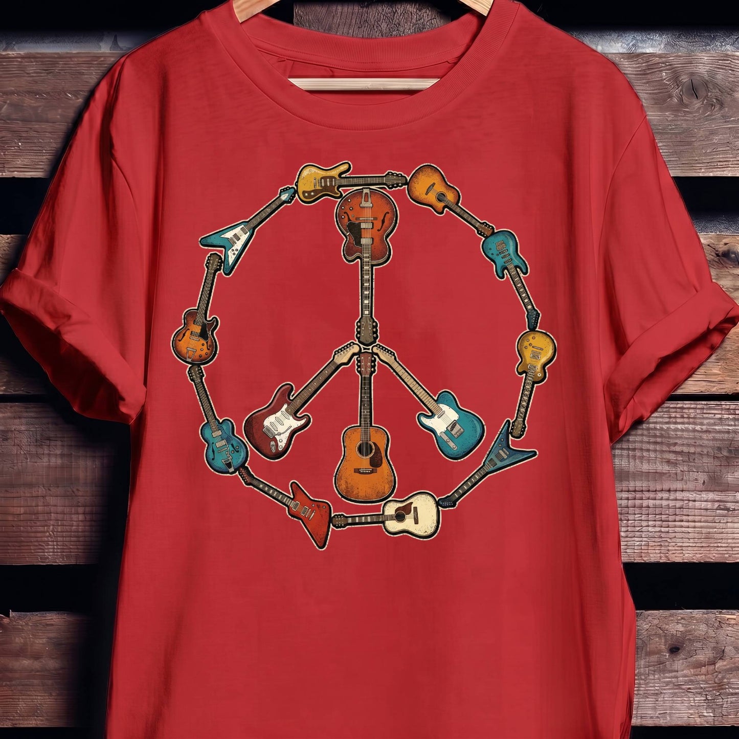 Guitar Peace Sign T-Shirt - The Music Frontiers