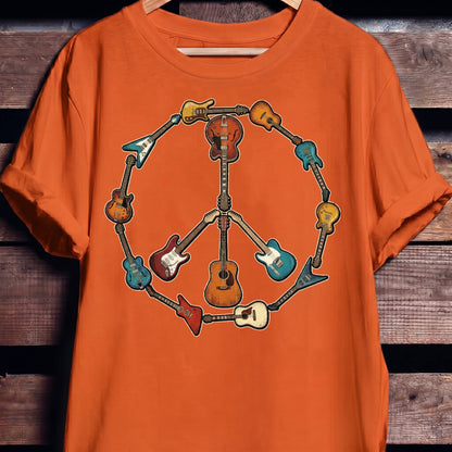 Guitar Peace Sign T-Shirt - The Music Frontiers