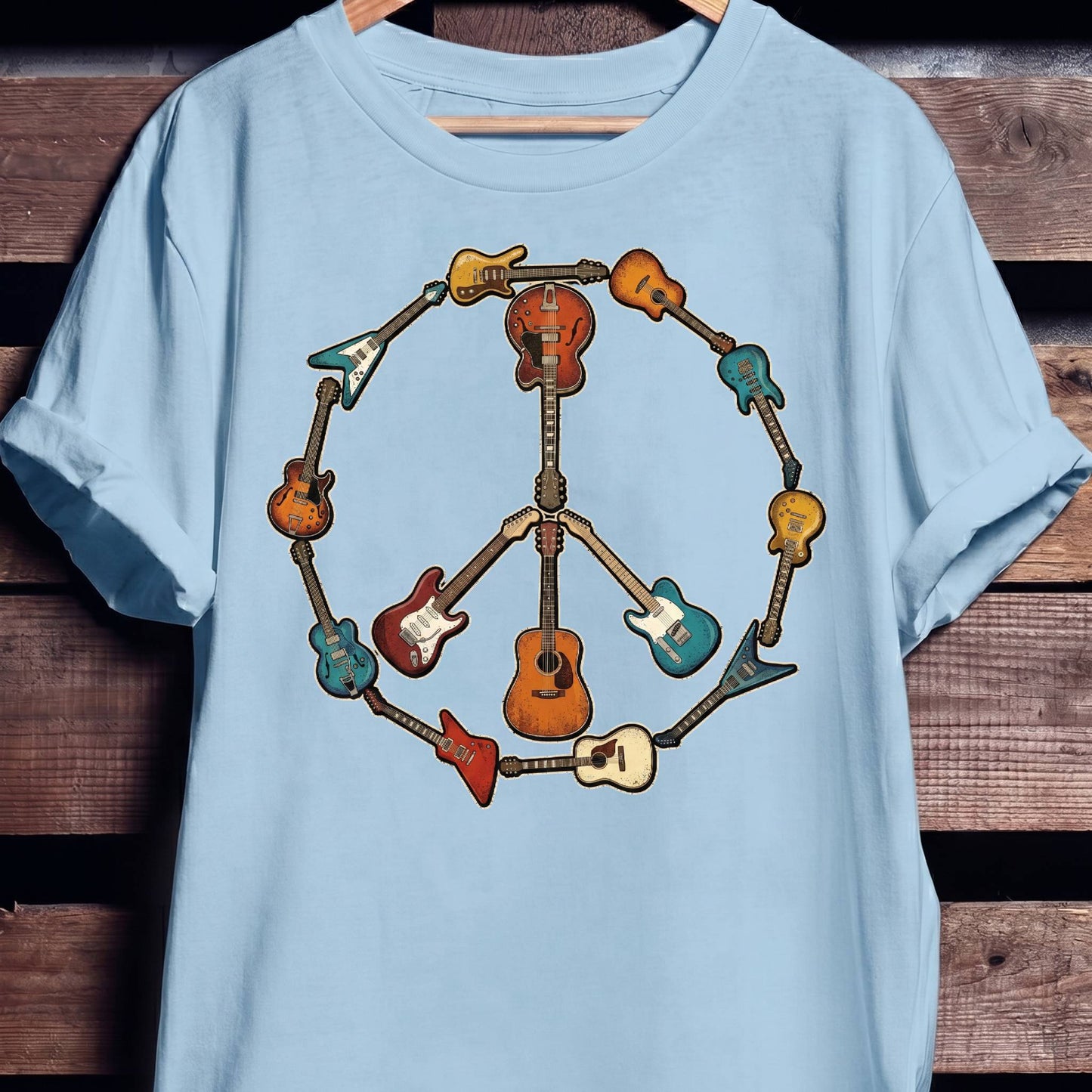 Guitar Peace Sign T-Shirt - The Music Frontiers