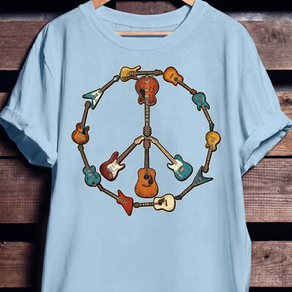 Guitar Peace Sign T-Shirt - The Music Frontiers
